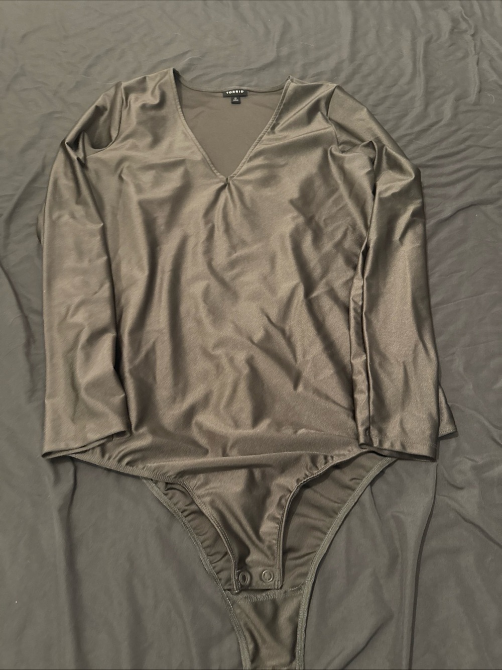 torrid Olive V-Neck Long Sleeve Bodysuit